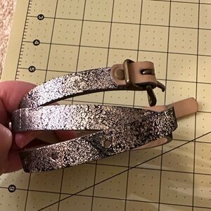 J. Crew Silver Women's Leather Skinny Belt